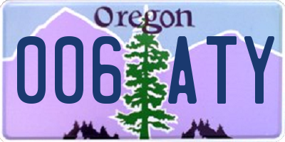 OR license plate 006ATY