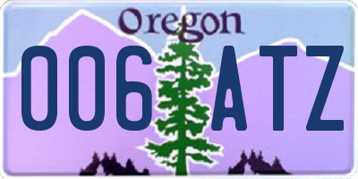 OR license plate 006ATZ