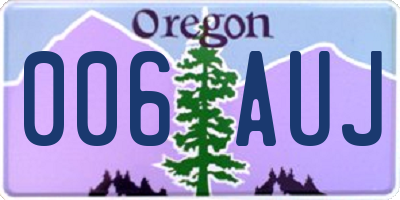 OR license plate 006AUJ