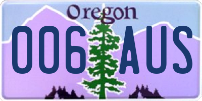 OR license plate 006AUS