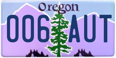 OR license plate 006AUT