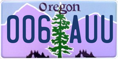 OR license plate 006AUU