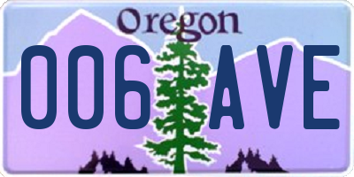 OR license plate 006AVE