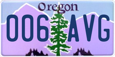 OR license plate 006AVG