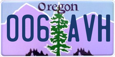 OR license plate 006AVH