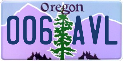 OR license plate 006AVL