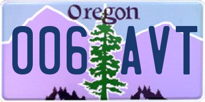 OR license plate 006AVT