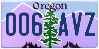 OR license plate 006AVZ