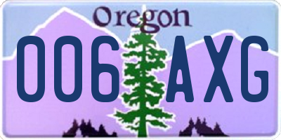 OR license plate 006AXG