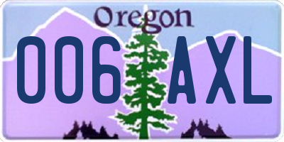 OR license plate 006AXL