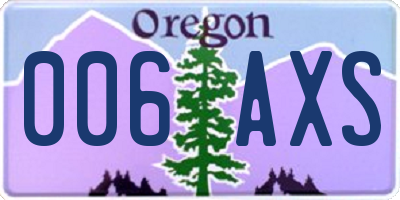 OR license plate 006AXS