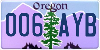 OR license plate 006AYB