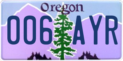 OR license plate 006AYR