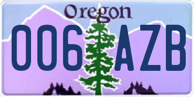OR license plate 006AZB