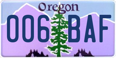 OR license plate 006BAF
