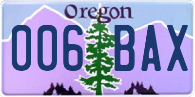OR license plate 006BAX