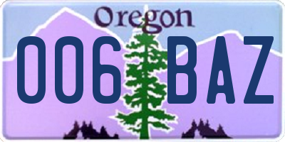 OR license plate 006BAZ