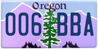 OR license plate 006BBA