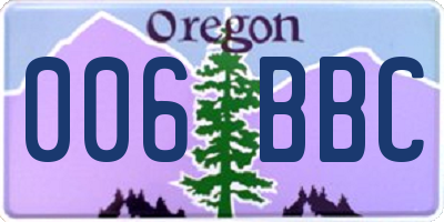 OR license plate 006BBC