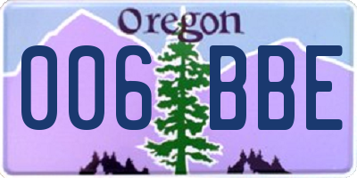 OR license plate 006BBE