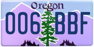 OR license plate 006BBF