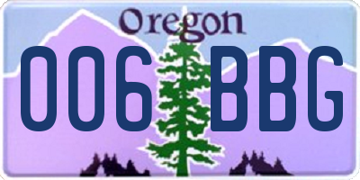 OR license plate 006BBG