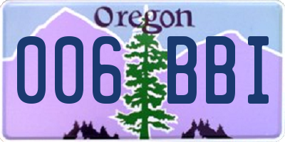 OR license plate 006BBI