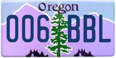 OR license plate 006BBL