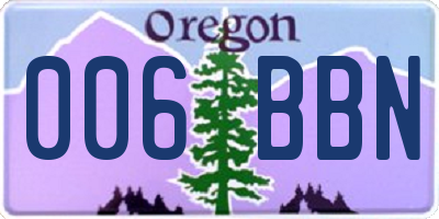 OR license plate 006BBN