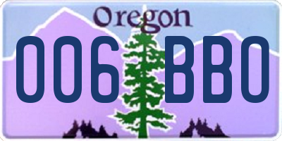 OR license plate 006BBO