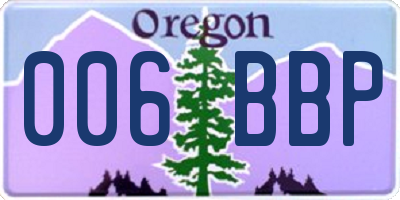 OR license plate 006BBP