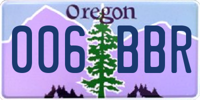 OR license plate 006BBR