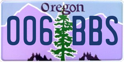 OR license plate 006BBS