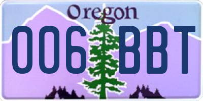 OR license plate 006BBT