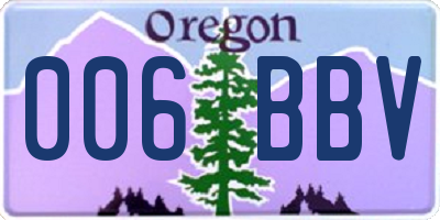 OR license plate 006BBV
