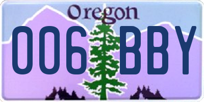 OR license plate 006BBY