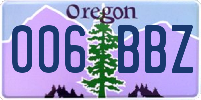 OR license plate 006BBZ