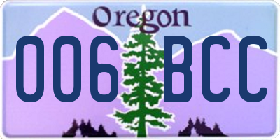 OR license plate 006BCC