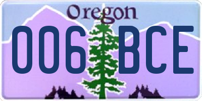 OR license plate 006BCE
