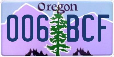 OR license plate 006BCF
