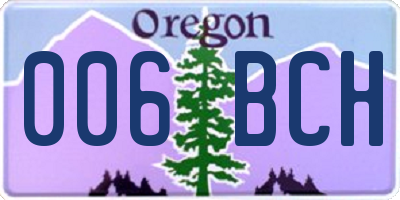 OR license plate 006BCH