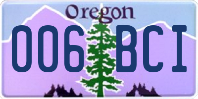 OR license plate 006BCI