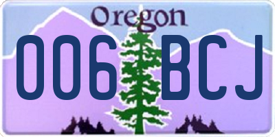 OR license plate 006BCJ