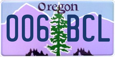 OR license plate 006BCL