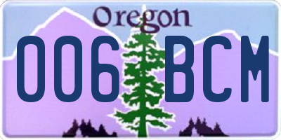 OR license plate 006BCM