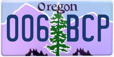 OR license plate 006BCP