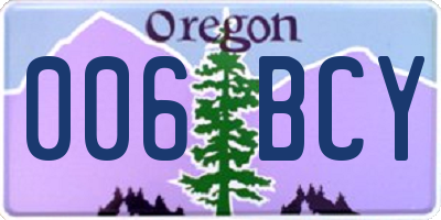 OR license plate 006BCY