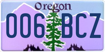 OR license plate 006BCZ