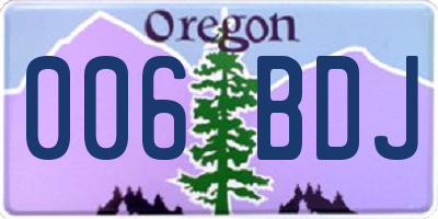 OR license plate 006BDJ