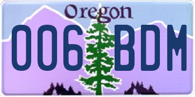 OR license plate 006BDM